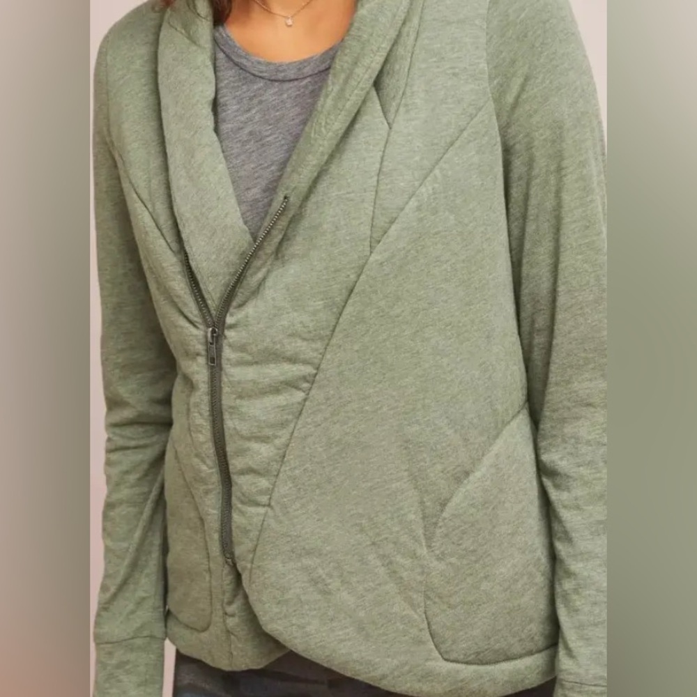 Saturday/Sunday Anthropologie Homestead Quilted Jacket Wm Medium Zip Up Green